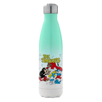 The smurfs, Metal mug thermos Green/White (Stainless steel), double wall, 500ml
