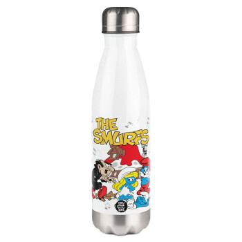 The smurfs, Metal mug thermos White (Stainless steel), double wall, 500ml