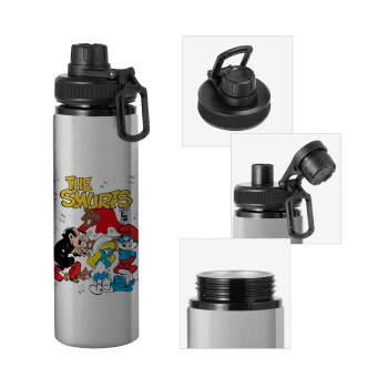 The smurfs, Metallic water bottle with safety cap, 850ml aluminum