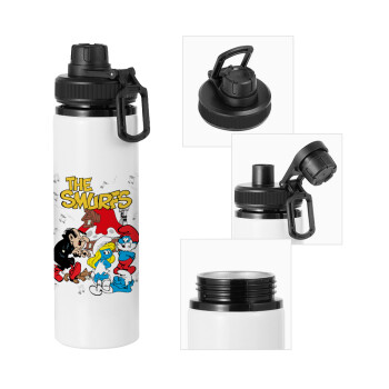 The smurfs, Metal water bottle with safety cap, aluminum 850ml