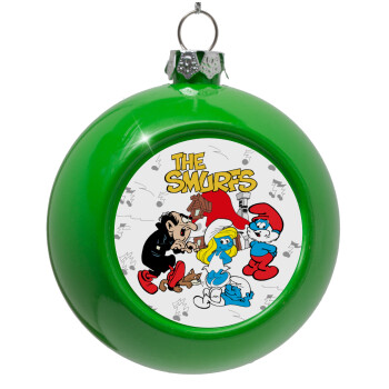 The smurfs, Green Christmas tree ornament bauble 8cm