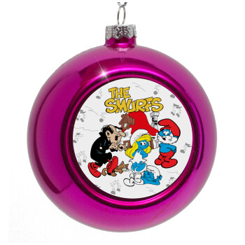 The smurfs, Purple Christmas tree ornament bauble 8cm