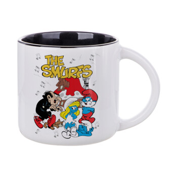 The smurfs, Κούπα κεραμική 400ml Λευκή/Μαύρη