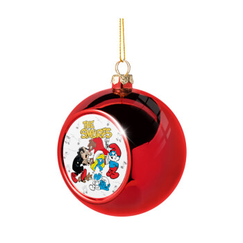 The smurfs, Christmas tree ball Red 8cm