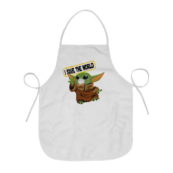 Baby Yoda, This is how i save the world!!! , Chef Apron Short Full Length Adult (63x75cm)