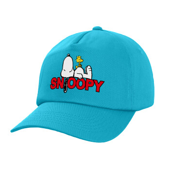 Snoopy sleep, Children's Baseball Cap, 100% Cotton Twill, Blue (COTTON, CHILDREN, UNISEX, ONE SIZE)