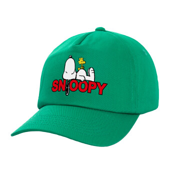 Snoopy sleep, Children's Baseball Cap, 100% Cotton Twill, Green (COTTON, CHILDREN'S, UNISEX, ONE SIZE)