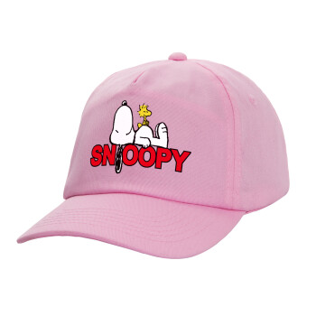 Snoopy sleep, Adult Baseball Cap, 100% Cotton, PINK (COTTON, ADULT, UNISEX, ONE SIZE)