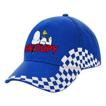 Snoopy sleep, Καπέλο Ενηλίκων Ultimate ΜΠΛΕ RACING, (100% ΒΑΜΒΑΚΕΡΟ DRILL, ΕΝΗΛΙΚΩΝ, UNISEX, ONE SIZE)