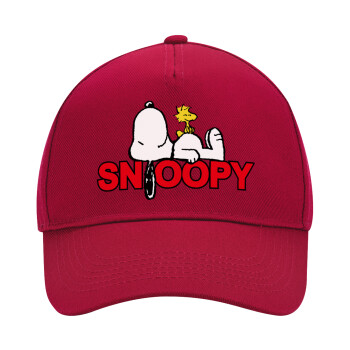 Snoopy sleep, Καπέλο Ενηλίκων Ultimate ΚΟΚΚΙΝΟ, (100% ΒΑΜΒΑΚΕΡΟ DRILL, ΕΝΗΛΙΚΩΝ, UNISEX, ONE SIZE)