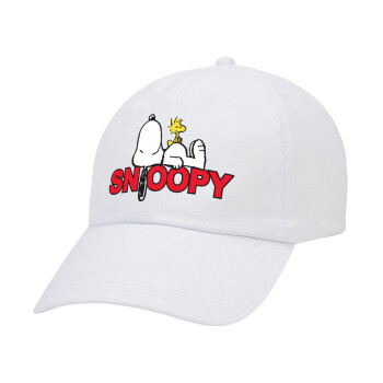 Snoopy sleep, Καπέλο Ενηλίκων Baseball Λευκό 5-φύλλο (POLYESTER, ΕΝΗΛΙΚΩΝ, UNISEX, ONE SIZE)