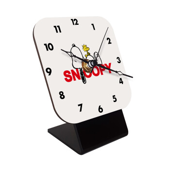 Snoopy sleep, Επιτραπέζιο ρολόι ξύλινο με δείκτες (10cm)