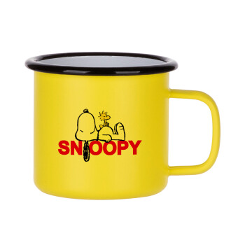 Snoopy sleep, Metallic enamel MATT Yellow cup 360ml