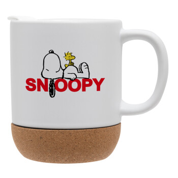 Snoopy sleep, Κούπα, κεραμική με βάση φελού και καπάκι (ΜΑΤ), 330ml (1 τεμάχιο)