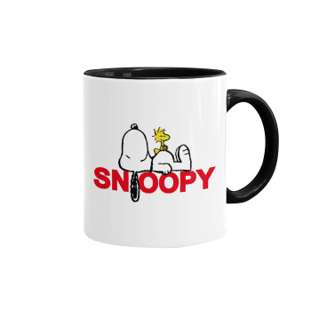 Snoopy sleep, Mug colored black, ceramic, 330ml