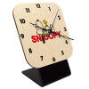 Quartz Table clock in natural wood (10cm)