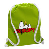 Backpack bag GYMBAG LIME GREEN, with pocket (40x48cm) & thick cords