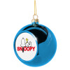 Blue Christmas tree ball ornament 8cm