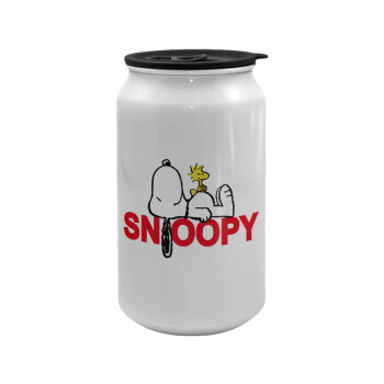 Snoopy sleep, Κούπα ταξιδιού μεταλλική με καπάκι (tin-can) 500ml