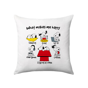 Snoopy what makes my happy, Sofa cushion 40x40cm includes filling