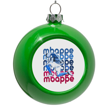 Kylian Mbappé, Green Christmas tree ornament bauble 8cm