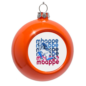 Kylian Mbappé, Orange Christmas tree ornament bauble 8cm