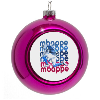 Kylian Mbappé, Purple Christmas tree ornament bauble 8cm