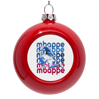 Kylian Mbappé, Red Christmas tree ornament bauble 8cm