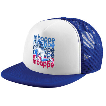 Kylian Mbappé, Child's Soft Trucker Hat with Blue/White Mesh (POLYESTER, CHILD, ONE SIZE)