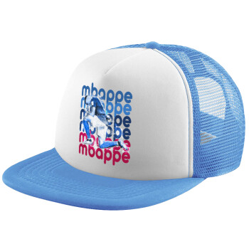 Kylian Mbappé, Child's Soft Trucker Hat with Blue/White Mesh (POLYESTER, CHILD, ONE SIZE)