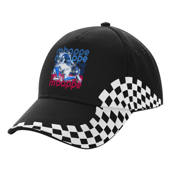 Kylian Mbappé, Adult Ultimate BLACK RACING Cap, (100% COTTON DRILL, ADULT, UNISEX, ONE SIZE)