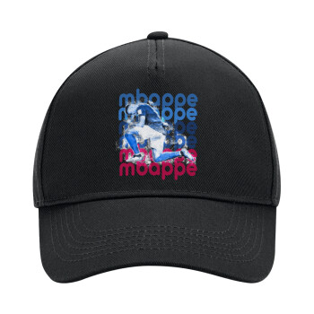 Kylian Mbappé, Adult Ultimate Hat BLACK, (100% COTTON DRILL, ADULT, UNISEX, ONE SIZE)