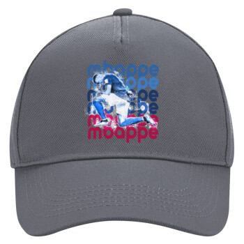 Kylian Mbappé, Ultimate Adult Hat Grey, (100% COTTON DRILL, ADULT, UNISEX, ONE SIZE)