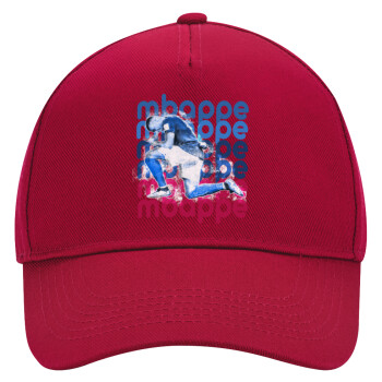 Kylian Mbappé, Adult Ultimate Hat RED, (100% COTTON DRILL, ADULT, UNISEX, ONE SIZE)