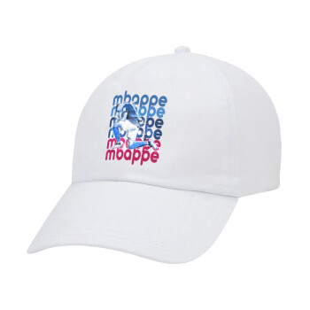 Kylian Mbappé, Adult Baseball Cap White 5-panel (POLYESTER, ADULT, UNISEX, ONE SIZE)