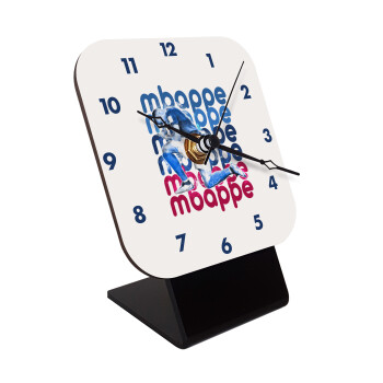 Kylian Mbappé, Quartz Wooden table clock with hands (10cm)