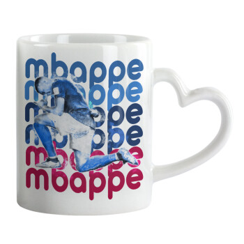 Kylian Mbappé, Mug heart handle, ceramic, 330ml