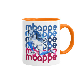 Kylian Mbappé, Mug colored orange, ceramic, 330ml