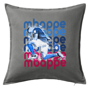 Kylian Mbappé, Sofa cushion Grey 50x50cm includes filling
