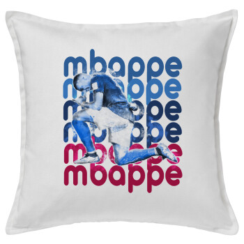 Kylian Mbappé, Sofa cushion White 50x50cm includes filling