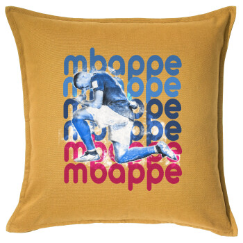 Kylian Mbappé, Sofa cushion YELLOW 50x50cm includes filling