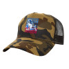 Adult Structured Trucker Hat, with Mesh, (Camouflage) Army (100% COTTON, ADULT, UNISEX, ONE SIZE)