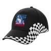 Adult Ultimate BLACK RACING Cap, (100% COTTON DRILL, ADULT, UNISEX, ONE SIZE)