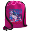 Backpack pouch GYMBAG Fuchsia, with pocket (40x48cm) & thick cords