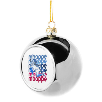 Kylian Mbappé, Silver 8cm Christmas tree ball ornament