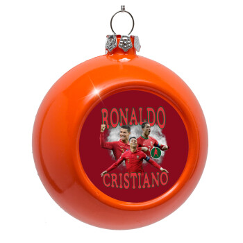 Cristiano Ronaldo, Orange Christmas tree ornament bauble 8cm