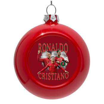 Cristiano Ronaldo, Red Christmas tree ornament bauble 8cm