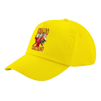 Cristiano Ronaldo, Child's Baseball Cap, 100% Cotton Twill, Yellow (COTTON, CHILD, UNISEX, ONE SIZE)