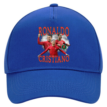 Cristiano Ronaldo, Ultimate Adult Hat BLUE, (100% COTTON DRILL, ADULT, UNISEX, ONE SIZE)