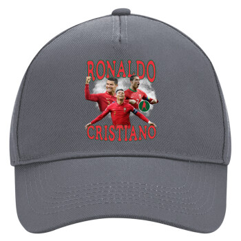 Cristiano Ronaldo, Ultimate Adult Hat Grey, (100% COTTON DRILL, ADULT, UNISEX, ONE SIZE)